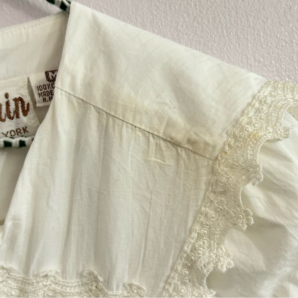 Vintage Sarin New York White Cotton Prairie Dress - Picture 10 of 10